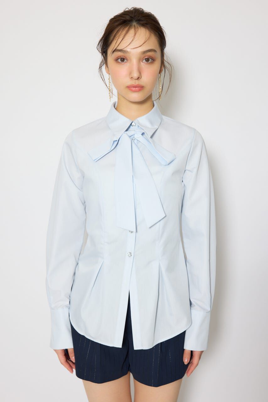 rienda「ウエストシェイプボウタイシャツ」|シャツ・ブラウス|