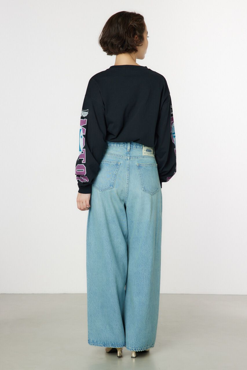 RODEO CROWNS「タックワイドクラッシュデニムパンツ」|デニム|