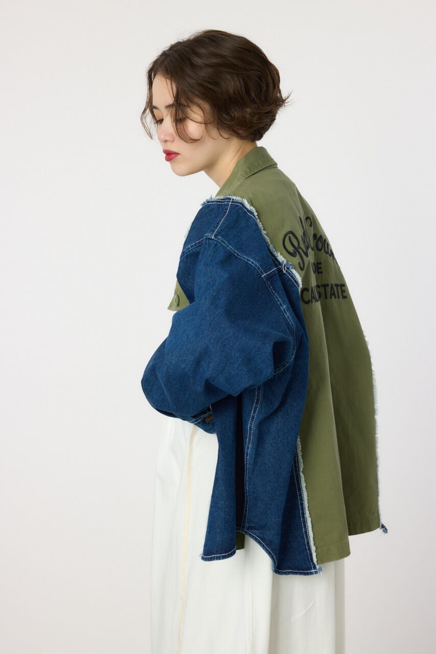 RODEO CROWNS「デニムドッキングミリタリールーズシャツ」|シャツ・ブラウス|