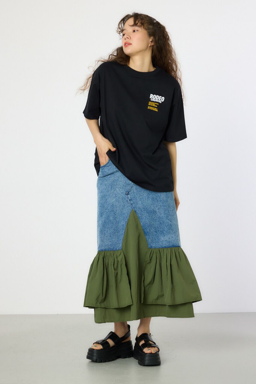 RODEO CROWNS「ケミカルデニム&times;ミリタリースカート」|スカート|