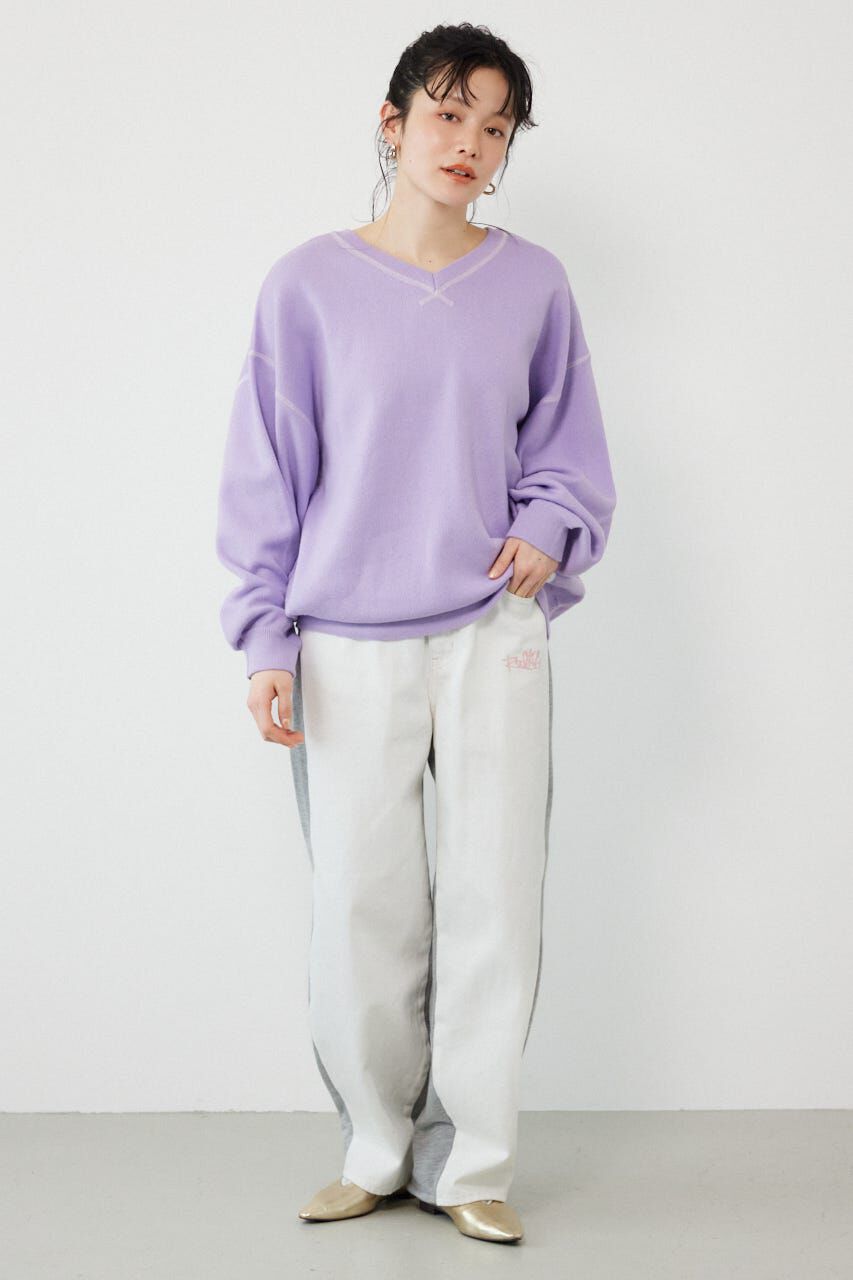 RODEO CROWNS「BIG sign logo コンビパンツ」|デニム|