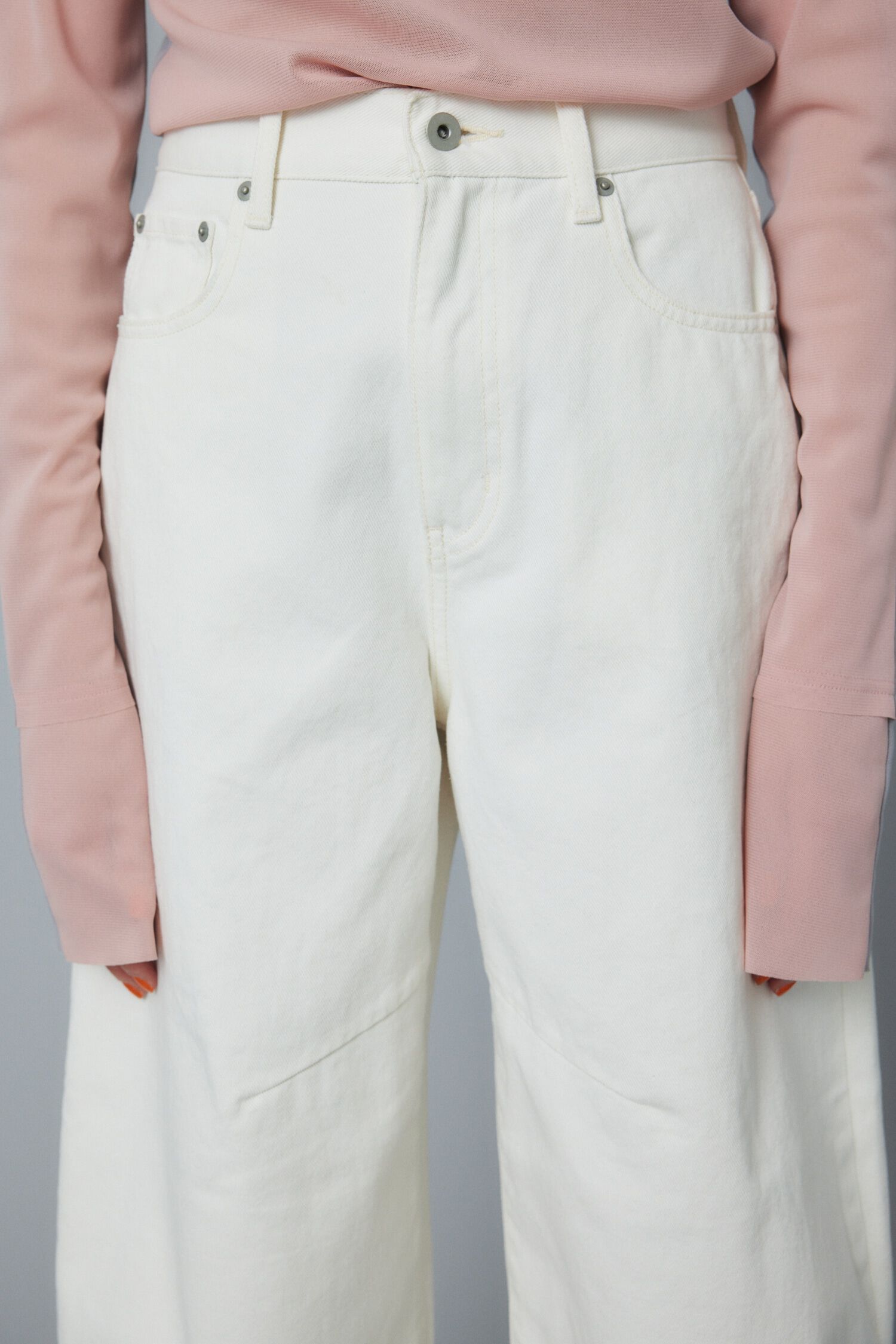 HeRIN.CYE「Cocoon crash hem denim pants」|デニム|