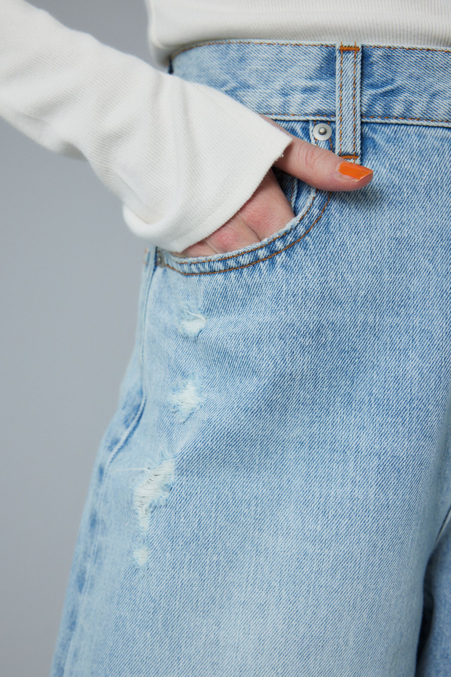 HeRIN.CYE「Cocoon crash hem denim pants」|デニム|