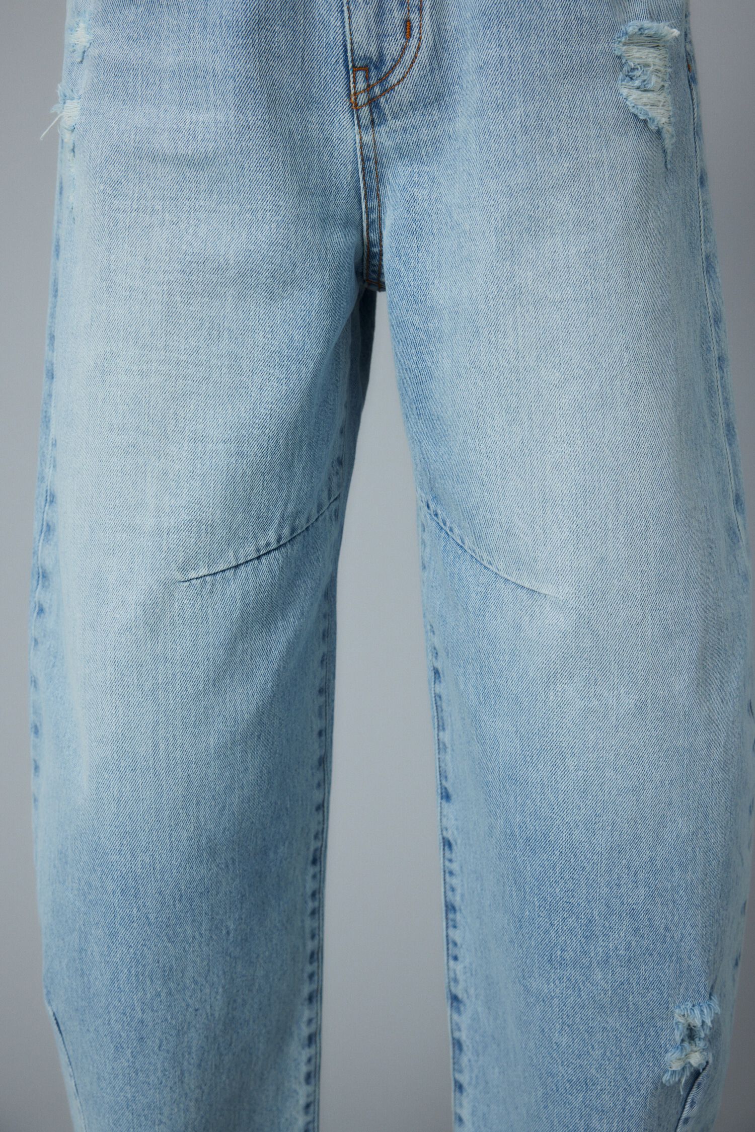 HeRIN.CYE「Cocoon crash hem denim pants」|デニム|