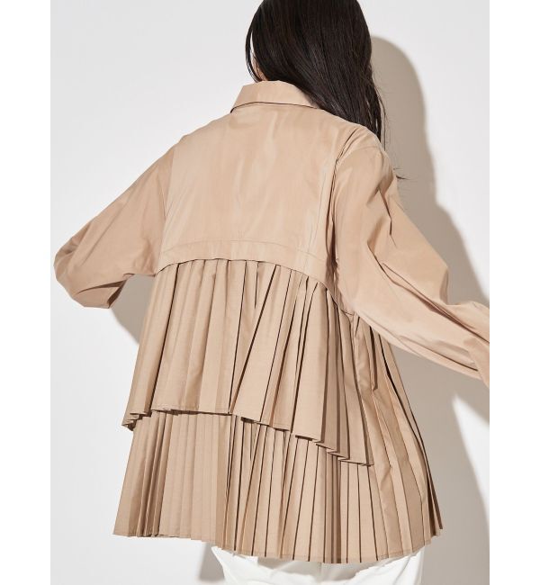 ELENDEEK「PLEATS LAYERED SH」|シャツ・ブラウス|ベージュ