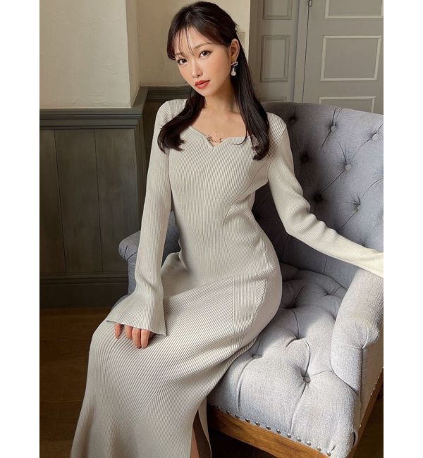 RESEXXY「フロントチャームリブニットワンピース」|ワンピース|