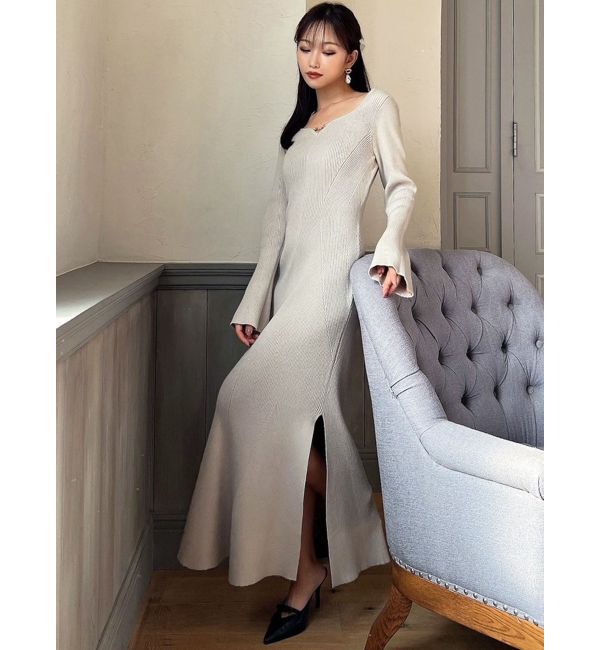 RESEXXY「フロントチャームリブニットワンピース」|ワンピース|