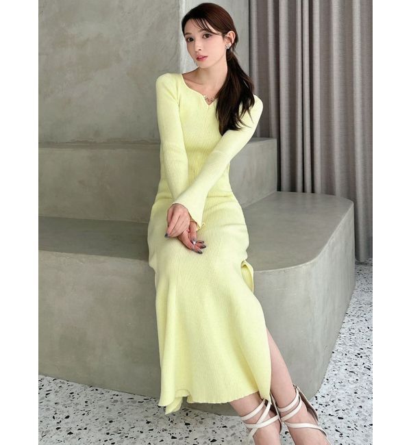 RESEXXY「フロントチャームリブニットワンピース」|ワンピース|