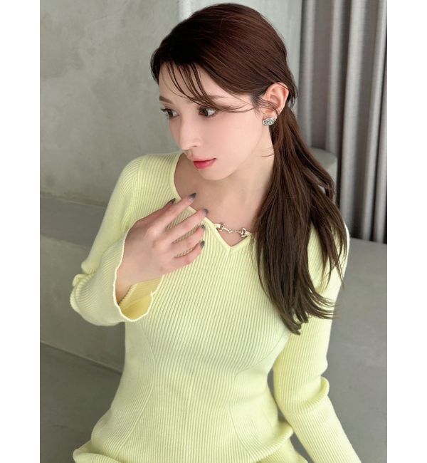 RESEXXY「フロントチャームリブニットワンピース」|ワンピース|