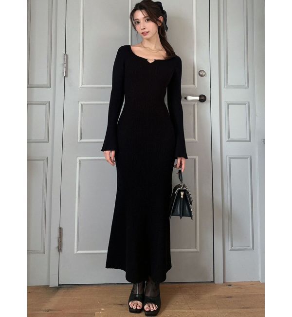 RESEXXY「フロントチャームリブニットワンピース」|ワンピース|