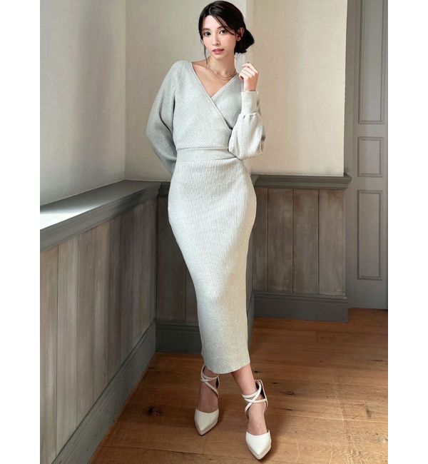 RESEXXY「カシュクールニットタイトワンピース」|ワンピース|