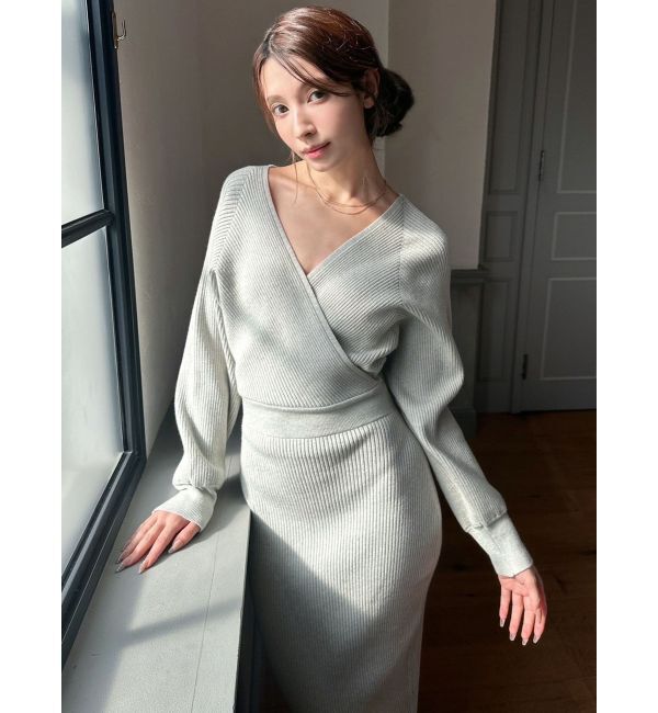 RESEXXY「カシュクールニットタイトワンピース」|ワンピース|