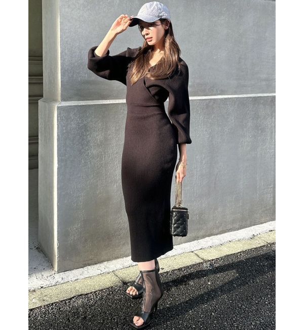 RESEXXY「カシュクールニットタイトワンピース」|ワンピース|