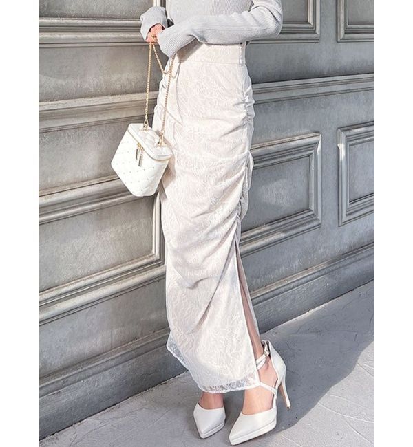 RESEXXY「サイドタックレーススカート」|スカート|アイボリー