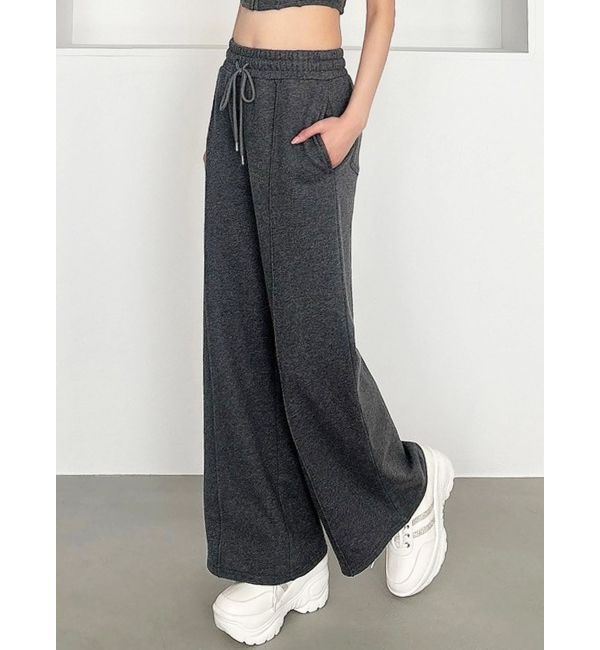 RESEXXY「スウェットワイドパンツ【セットアップ着用可能】」|その他|チャコールグレー