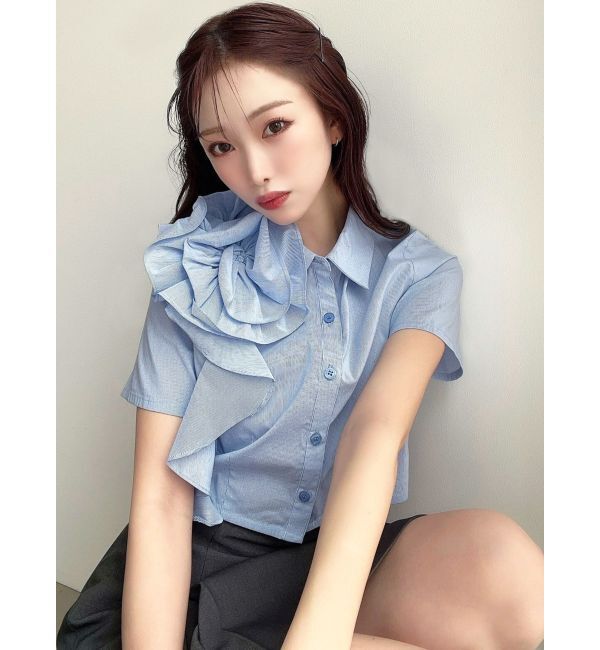 RESEXXY「アシンメトリー3Dモチーフシャツ」|シャツ・ブラウス|