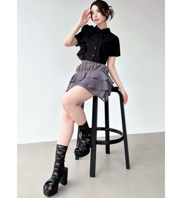 RESEXXY「アシンメトリー3Dモチーフシャツ」|シャツ・ブラウス|