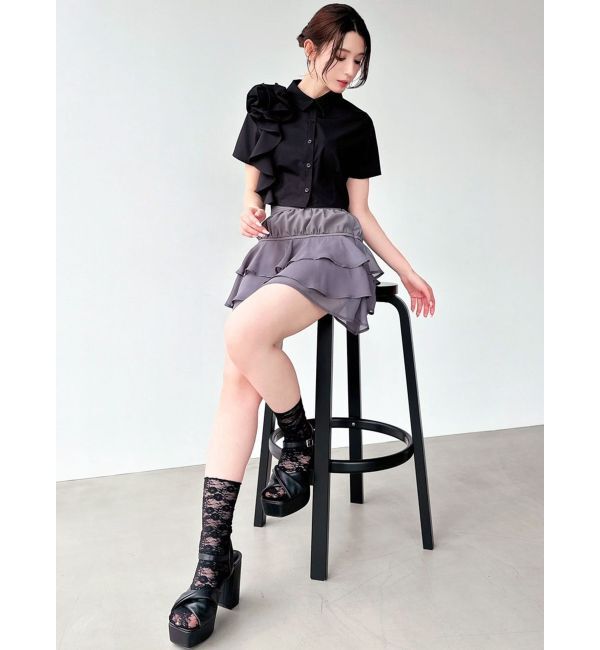 RESEXXY「アシンメトリー3Dモチーフシャツ」|シャツ・ブラウス|