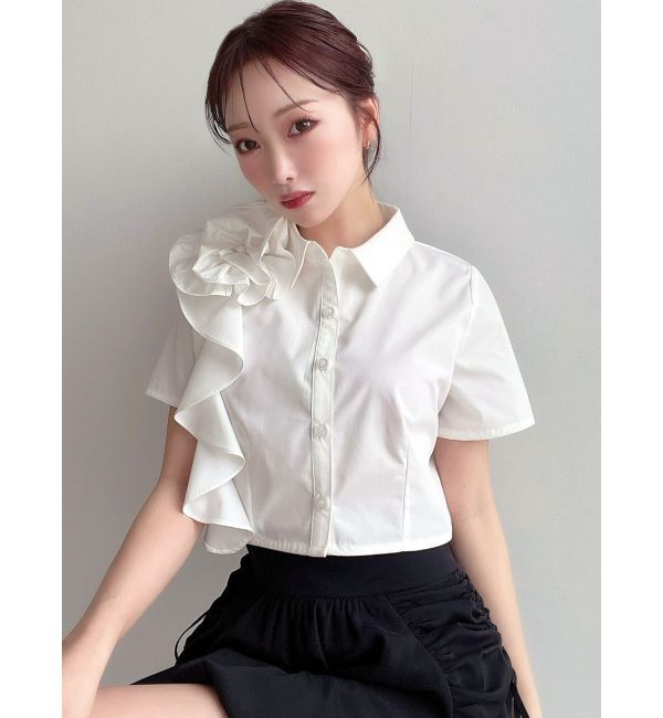 RESEXXY「アシンメトリー3Dモチーフシャツ」|シャツ・ブラウス|