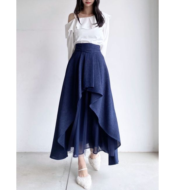 RESEXXY「アシンメトリーラッフルブラウス」|シャツ・ブラウス|