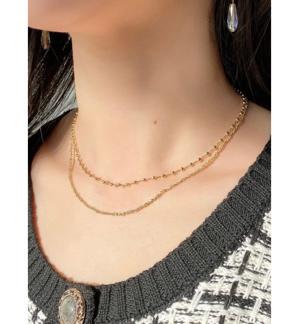 RESEXXY「メタルボール2連ネックレス」|ネックレス|ゴールド