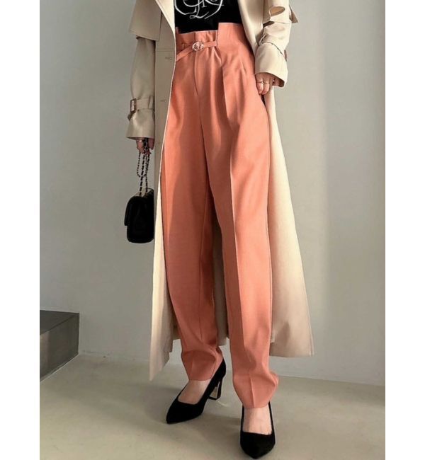 dazzlin「ハイウエストタックテーパードパンツ」|その他|ピンク