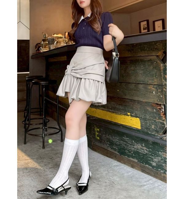 dazzlin「ナナメリボンミニスカート」|スカート|