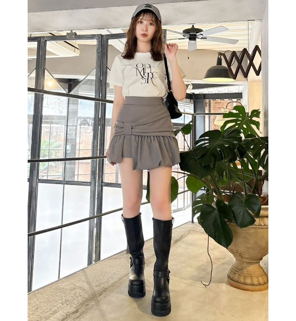 dazzlin「ナナメリボンミニスカート」|スカート|