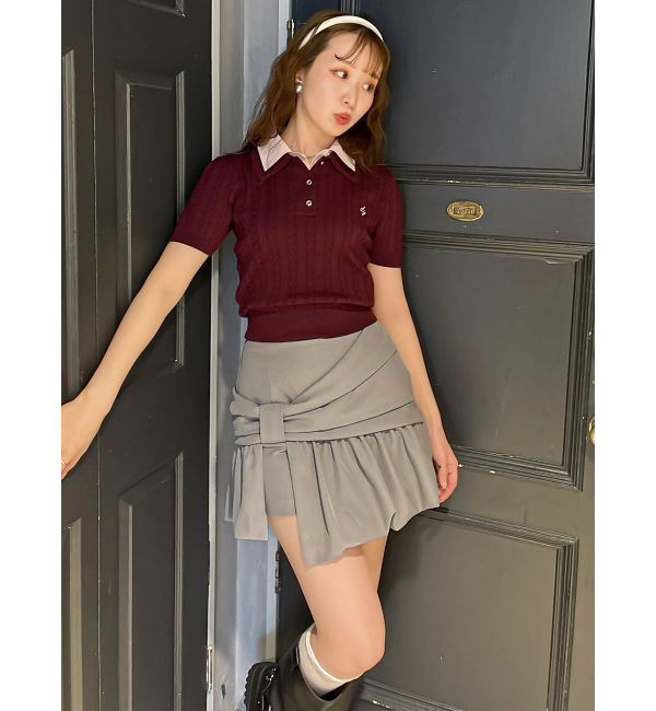 dazzlin「ナナメリボンミニスカート」|スカート|