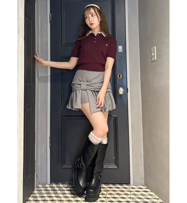 dazzlin「ナナメリボンミニスカート」|スカート|