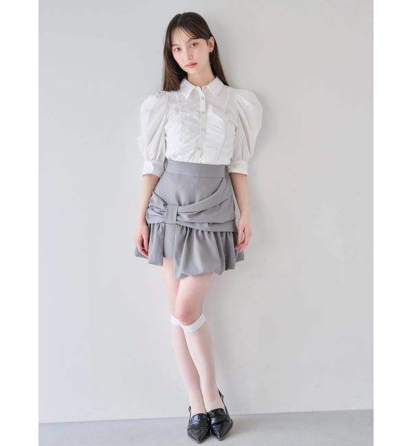 dazzlin「ナナメリボンミニスカート」|スカート|