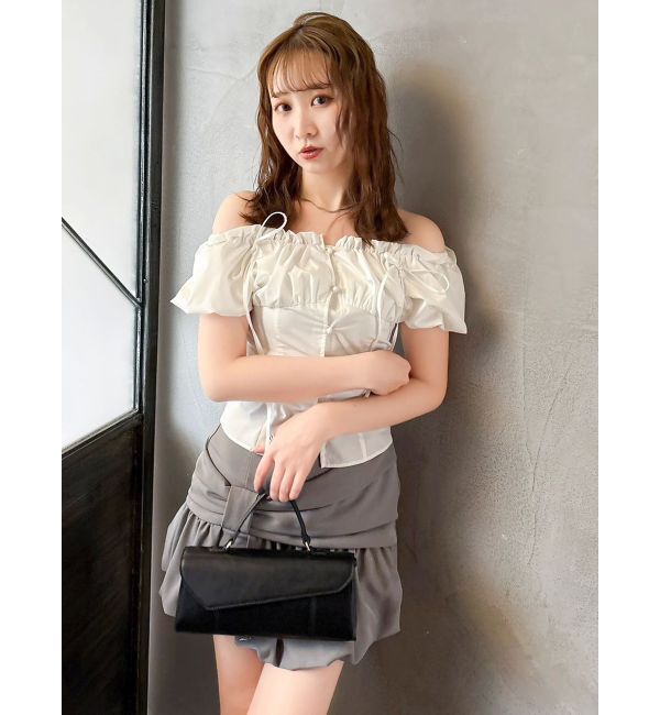 dazzlin「ナナメリボンミニスカート」|スカート|