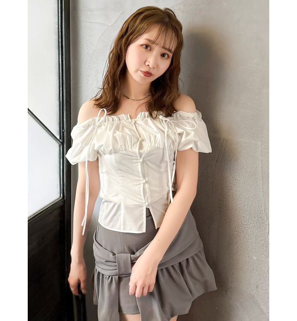 dazzlin「ナナメリボンミニスカート」|スカート|