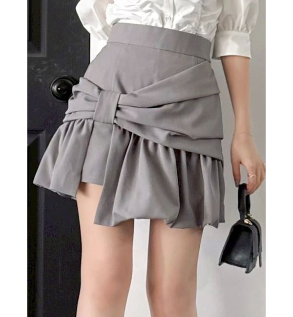 dazzlin「ナナメリボンミニスカート」|スカート|