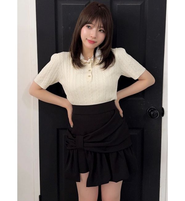 dazzlin「ナナメリボンミニスカート」|スカート|