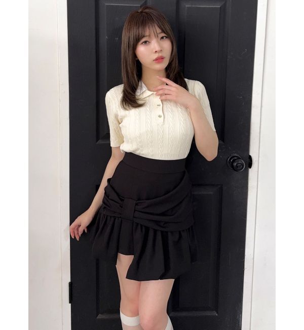 dazzlin「ナナメリボンミニスカート」|スカート|