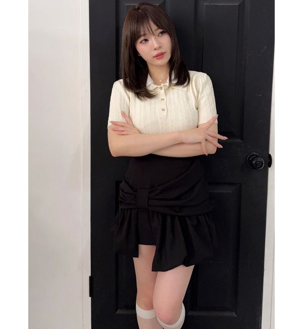 dazzlin「ナナメリボンミニスカート」|スカート|