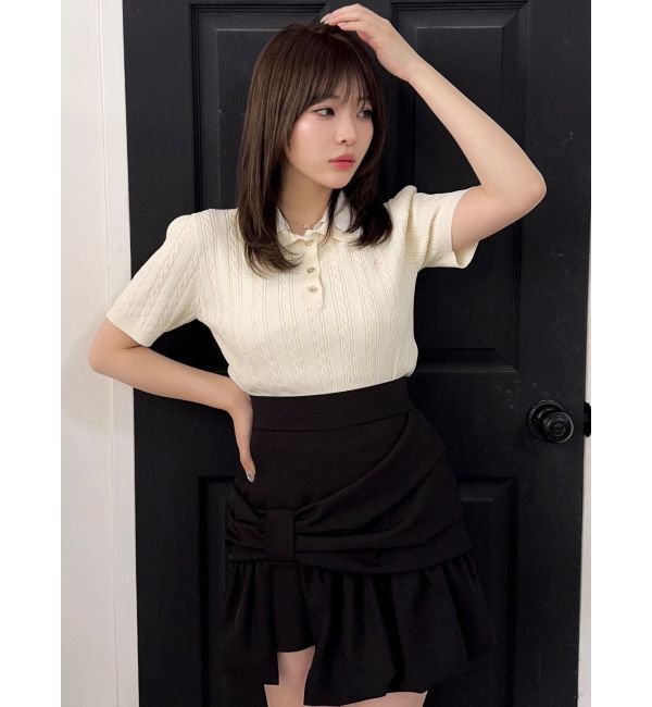 dazzlin「ナナメリボンミニスカート」|スカート|