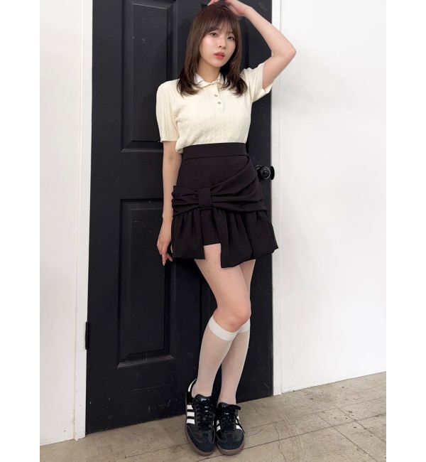 dazzlin「ナナメリボンミニスカート」|スカート|