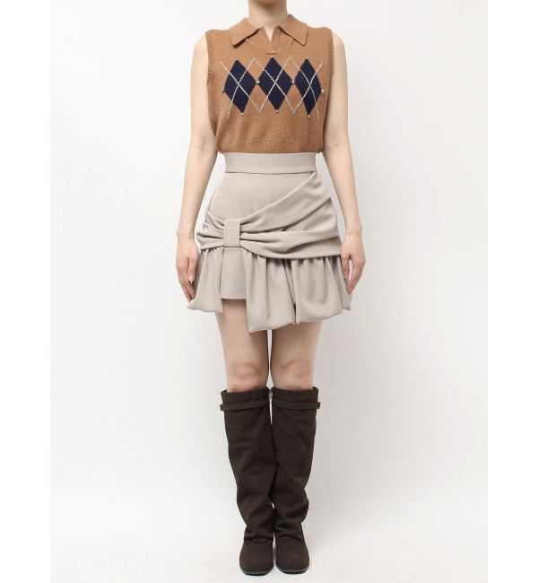 dazzlin「ナナメリボンミニスカート」|スカート|