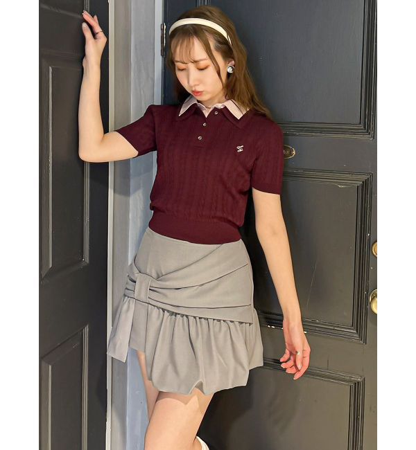 dazzlin「ナナメリボンミニスカート」|スカート|