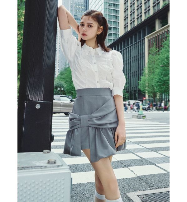 dazzlin「ナナメリボンミニスカート」|スカート|