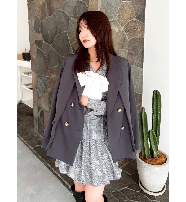 dazzlin「バルーンチェックミニワンピース」|ワンピース|