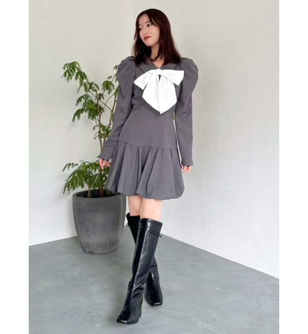 dazzlin「バルーンチェックミニワンピース」|ワンピース|