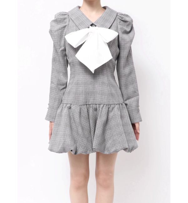 dazzlin「バルーンチェックミニワンピース」|ワンピース|