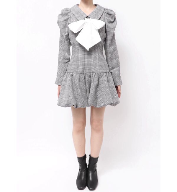 dazzlin「バルーンチェックミニワンピース」|ワンピース|
