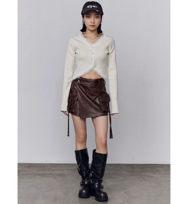 EMODA「レースエッジフィットリブトップ」|ニット・セーター|