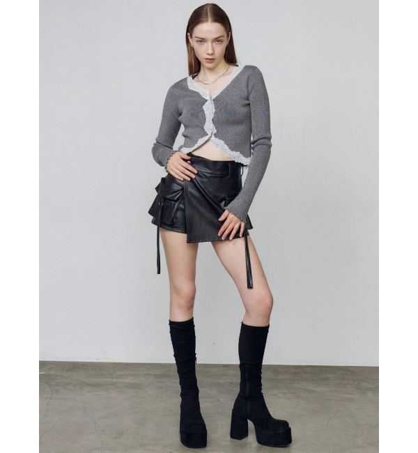 EMODA「レースエッジフィットリブトップ」|ニット・セーター|