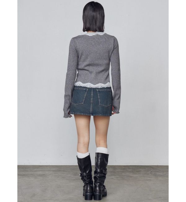 EMODA「レースエッジフィットリブトップ」|ニット・セーター|