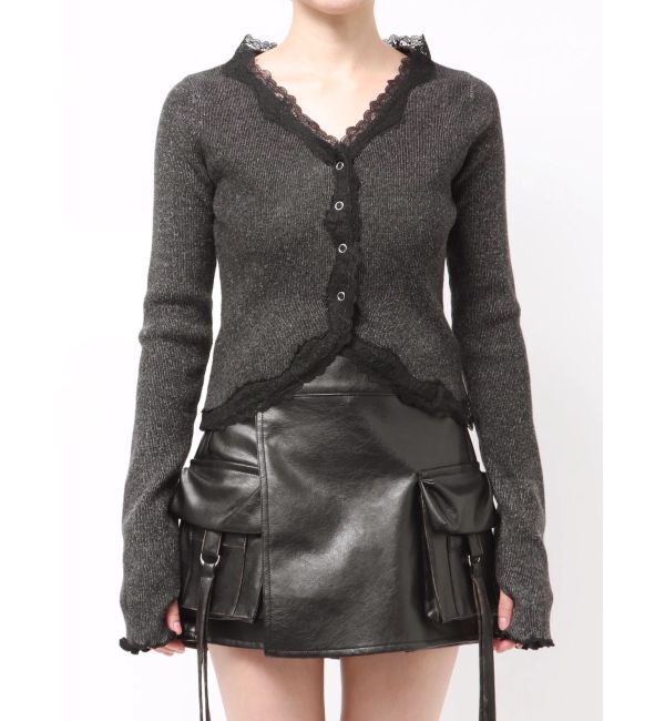 EMODA「レースエッジフィットリブトップ」|ニット・セーター|